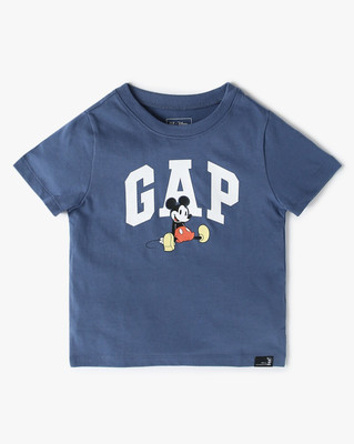 GAP Kids Boys Cartoon/Superhero Pure Cotton Oversized T Shirt(Blue, Pack of 1)