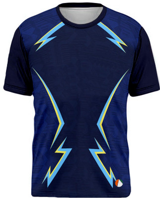 THE BLAZZE Boys & Girls Typography, Printed Polyester Regular T Shirt(Blue, Pack of 1)