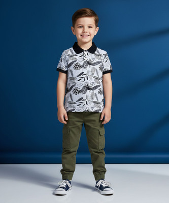 KILLER Boys Printed Pure Cotton Regular T Shirt(Grey, Pack of 1)