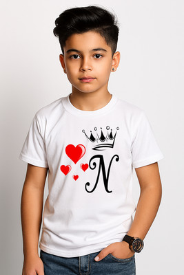 fashionbites Boys & Girls Printed, Striped, Graphic Print Polyester Regular T Shirt(White, Pack of 1)