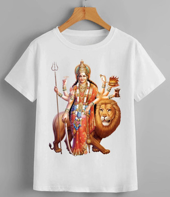 MAADHAV FASHIONS Boys & Girls Typography, Printed, Graphic Print Polyester Regular T Shirt(Multicolor, Pack of 1)