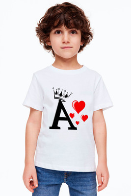AKFABTECH Boys Printed Polyester Regular T Shirt(White, Pack of 1)