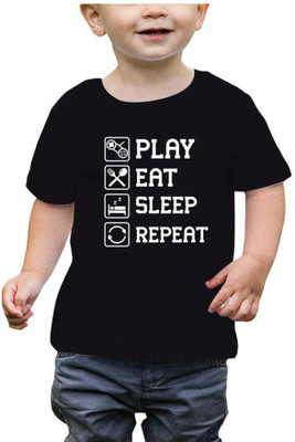 RAINBOWTEES Baby Boys Printed Pure Cotton Regular T Shirt(Black, Pack of 1)