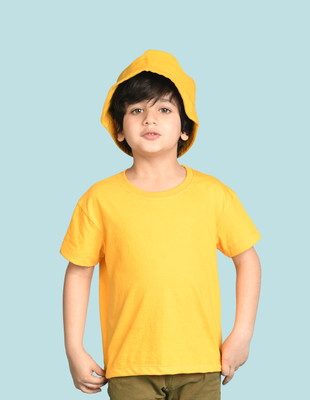 Nusyl Boys Graphic Print Cotton Blend Oversized T Shirt(Yellow, Pack of 1)