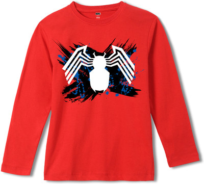 WEAR YOUR MIND Boys Graphic Print Pure Cotton Regular T Shirt(Red, Pack of 1)