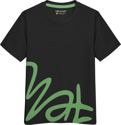 Hellcat Boys Printed Cotton Blend Regular T Shirt(Black, Pack of 1)