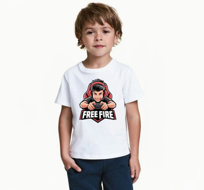 THEVENUS Boys Printed Pure Cotton Regular T Shirt(White, Pack of 1)