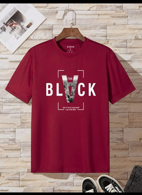 Tripcolos Collection Baby Boys & Baby Girls Typography Cotton Blend Regular T Shirt(Maroon, Pack of 1)
