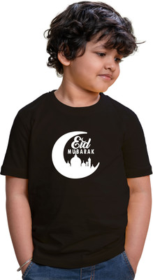 CHOMMBOOKA TREND Boys Graphic Print Pure Cotton Regular T Shirt(Black, Pack of 1)