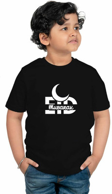 CHOMMBOOKA TREND Boys Typography, Graphic Print Pure Cotton Regular T Shirt(Multicolor, Pack of 1)