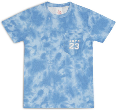 Chilins Boys & Girls Printed Cotton Blend Regular T Shirt(Blue, Pack of 1)