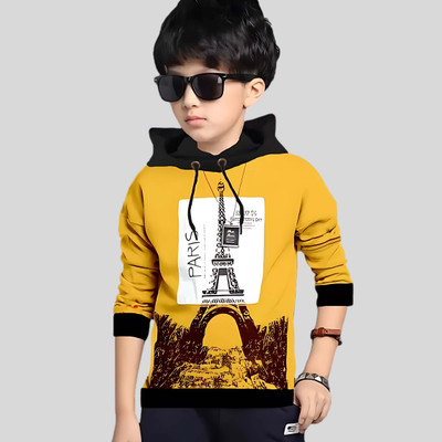 LILBITS Boys Graphic Print Cotton Blend Slim T Shirt(Yellow, Pack of 1)