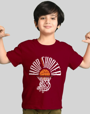 AOOSH Boys Printed Cotton Blend Regular T Shirt(Maroon, Blue, Pack of 3)