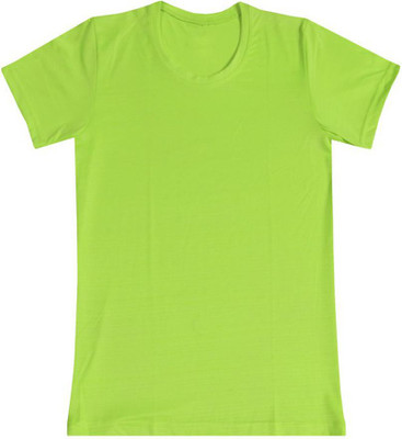 KAVYA Boys Solid Polyester Regular T Shirt(Green, Pack of 1)