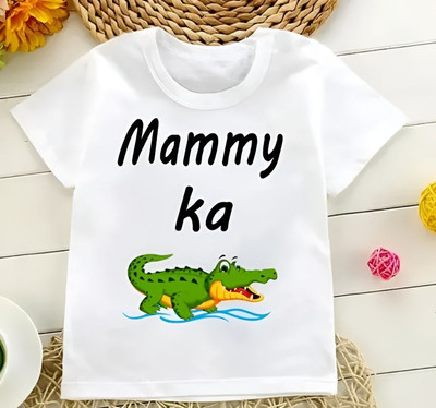 TDFASHIONNS Baby Boys & Baby Girls Printed Polyester Regular T Shirt(White, Pack of 1)