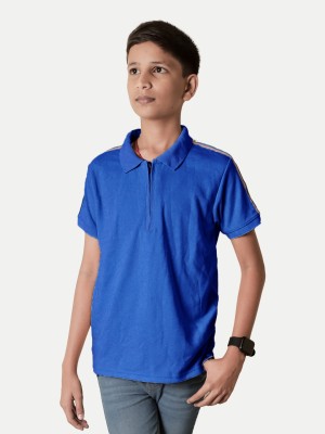 radprix Boys Solid Pure Cotton T Shirt(Blue, Pack of 1)