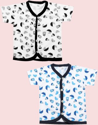 babeezworld Baby Boys & Baby Girls Printed Pure Cotton T Shirt(Multicolor, Pack of 2)
