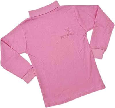 Kiddie Clap Baby Boys Solid Pure Cotton Regular T Shirt(Pink, Pack of 1)