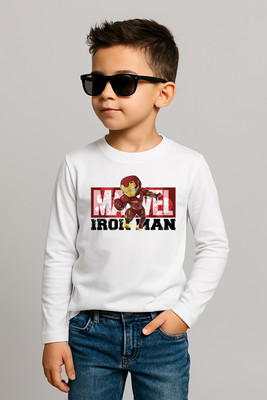 LTF Boys Printed Polyester Regular T Shirt(White, Pack of 1)