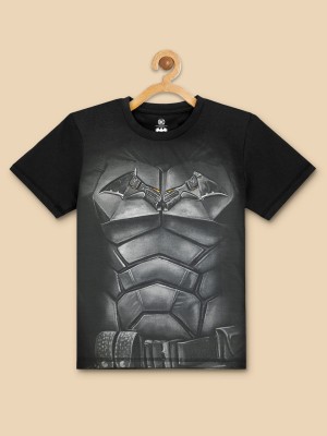 Batman By Kidsville Boys Graphic Print Pure Cotton Regular T Shirt(Black, Pack of 1)