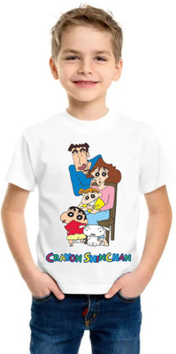 SNIFFY Boys Printed Polyester Regular T Shirt(White, Pack of 1)