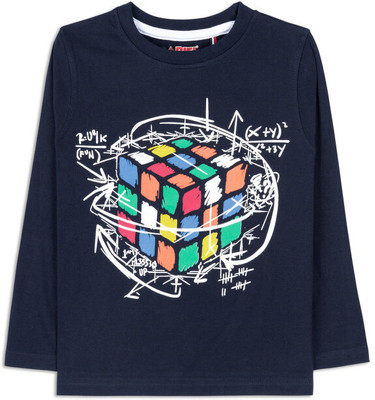 Ariel Boys Graphic Print Cotton Blend Regular T Shirt(Multicolor, Pack of 1)