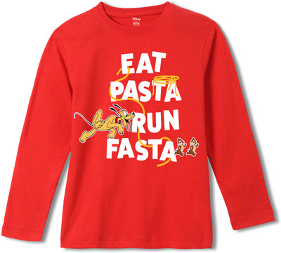 WEAR YOUR MIND Boys Graphic Print Pure Cotton Regular T Shirt(Red, Pack of 1)