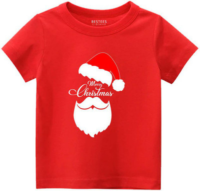 BESTEESCLOTHING Baby Girls Printed Pure Cotton Regular T Shirt(Red, Pack of 1)