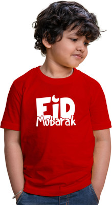 CHOMMBOOKA TREND Boys Printed Pure Cotton Regular T Shirt(Red, Pack of 1)