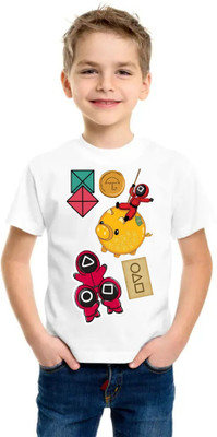 SNIFFY Boys Graphic Print Cotton Blend Regular T Shirt(White, Pack of 1)