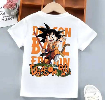 INDIAN EAGLE Boys & Girls Printed Polyester Regular T Shirt(White, Pack of 1)