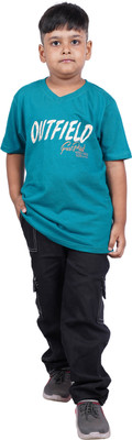 goofy styles Boys Graphic Print Cotton Blend Oversized T Shirt(Dark Blue, Pack of 1)