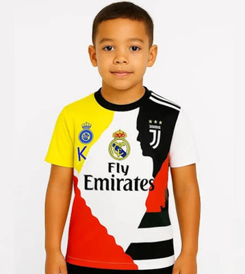 UNIQ Boys & Girls Printed Polyester Regular T Shirt(Multicolor, Pack of 1)