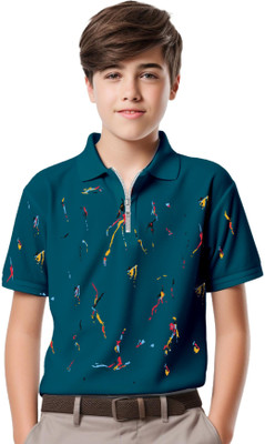 Kiddy Viddy Boys Printed Cotton Blend Regular T Shirt(Multicolor, Pack of 1)