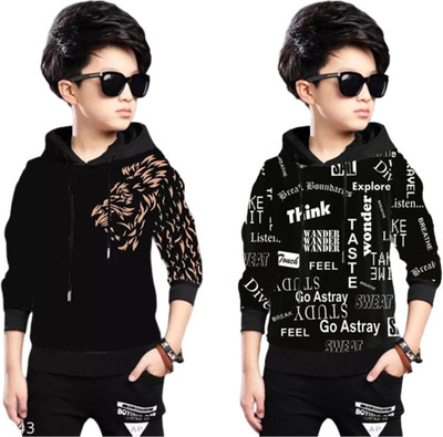 NANNU FASHION Boys & Girls Printed Cotton Blend Regular T Shirt(Multicolor, Pack of 2)