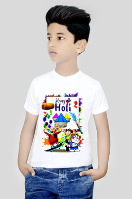 RIvoPrints Baby Boys & Baby Girls Typography, Graphic Print Polycotton Regular T Shirt(White, Pack of 1)