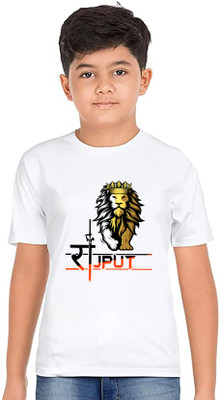Think Tech Boys Printed, Graphic Print Polyester Regular T Shirt(White, Pack of 1)