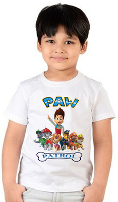 ORATEIS TREND Boys Printed Cotton Blend Regular T Shirt(White, Pack of 1)