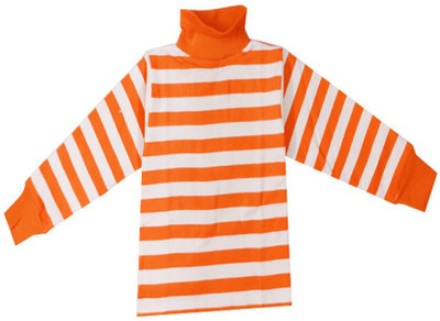 KidzzCart Boys & Girls Striped Pure Cotton Regular T Shirt(Orange, Pack of 1)