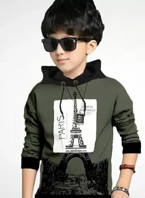 UZee Baby Boys & Baby Girls Printed Cotton Blend Regular T Shirt(Black, Pack of 1)