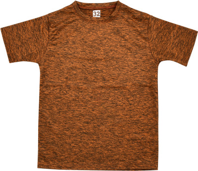 mdp Boys & Girls Printed Cotton Blend Regular T Shirt(Brown, Pack of 1)