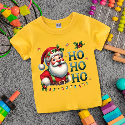 MOMS DESIRE Baby Boys & Baby Girls Self Design Cotton Blend Regular T Shirt(Yellow, Pack of 1)