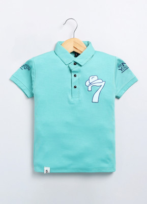 SARDAR DRESSES Boys Printed Cotton Blend Regular T Shirt(Green, Pack of 1)