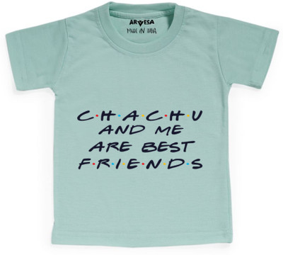 ARVESA Baby Boys & Baby Girls Printed Cotton Blend Regular T Shirt(Blue, Pack of 1)