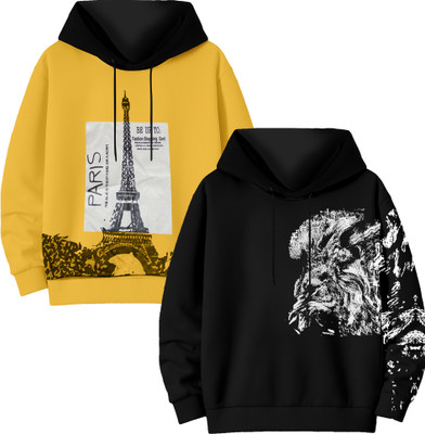 DIAZ Boys & Girls Graphic Print Cotton Blend Regular T Shirt(Multicolor, Pack of 2)