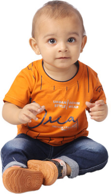 Yellowtoons Baby Boys Printed Pure Cotton Slim T Shirt(Multicolor, Pack of 1)