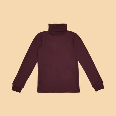 Pantaloons Junior Boys Self Design Pure Cotton Regular T Shirt(Maroon, Pack of 1)