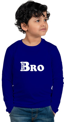 CHOMMBOOKA TRENDING Boys Typography Cotton Blend Regular T Shirt(Blue, Pack of 1)