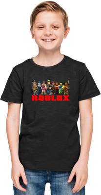 Printabulous Boys & Girls Printed Pure Cotton Regular T Shirt(Black, Pack of 1)
