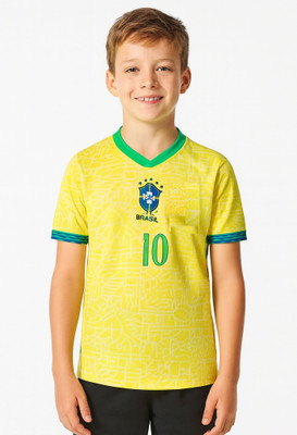 BUGOAT Boys & Girls Printed Polyester Regular T Shirt(Yellow, Pack of 1)